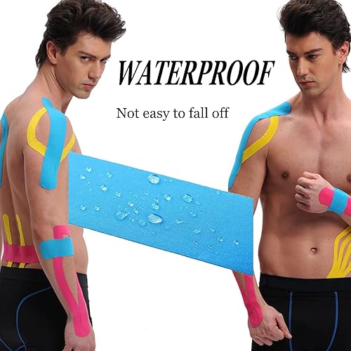 Miniatura 6 de Cinta Kinesiology Pro Athletic Sports (6 rollos, 120 tiras precortadas), impermeable, transpirable, sin látex, para tobilleras, rodillas, elásticas,