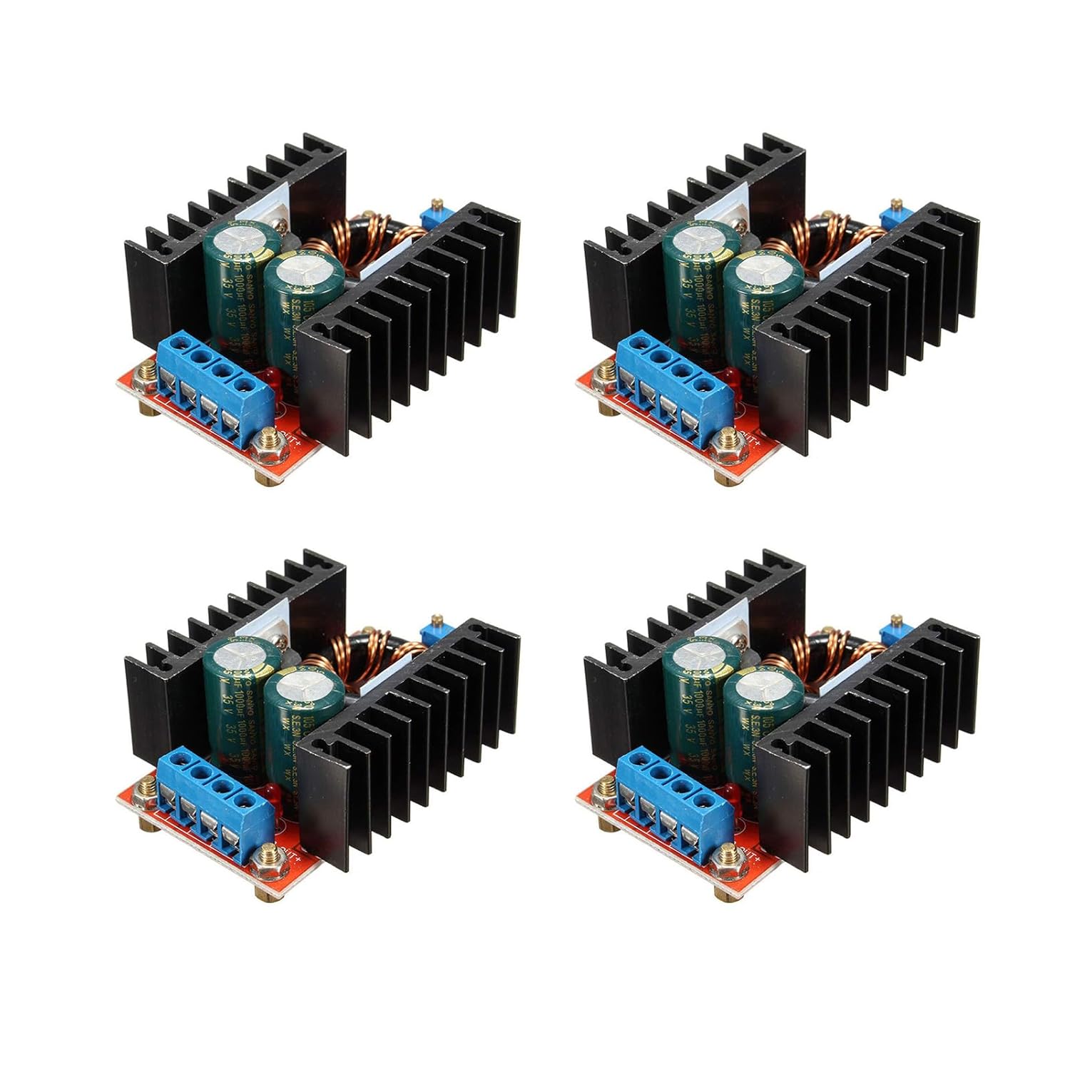 6-Pack DC-DC Boost Converter Modules (2x250W + 4x150W) 10-40V to 12-50V Adjustable Voltage/Current