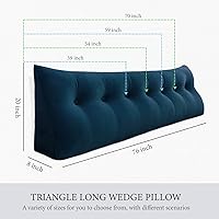 Vista 4 de Rucener Almohada de Cuña Doble Engrosada de 8 libras para Cabecero de Cama de Dormitorio Universitario, Almohada de Cuña de Terciopelo con Respaldo