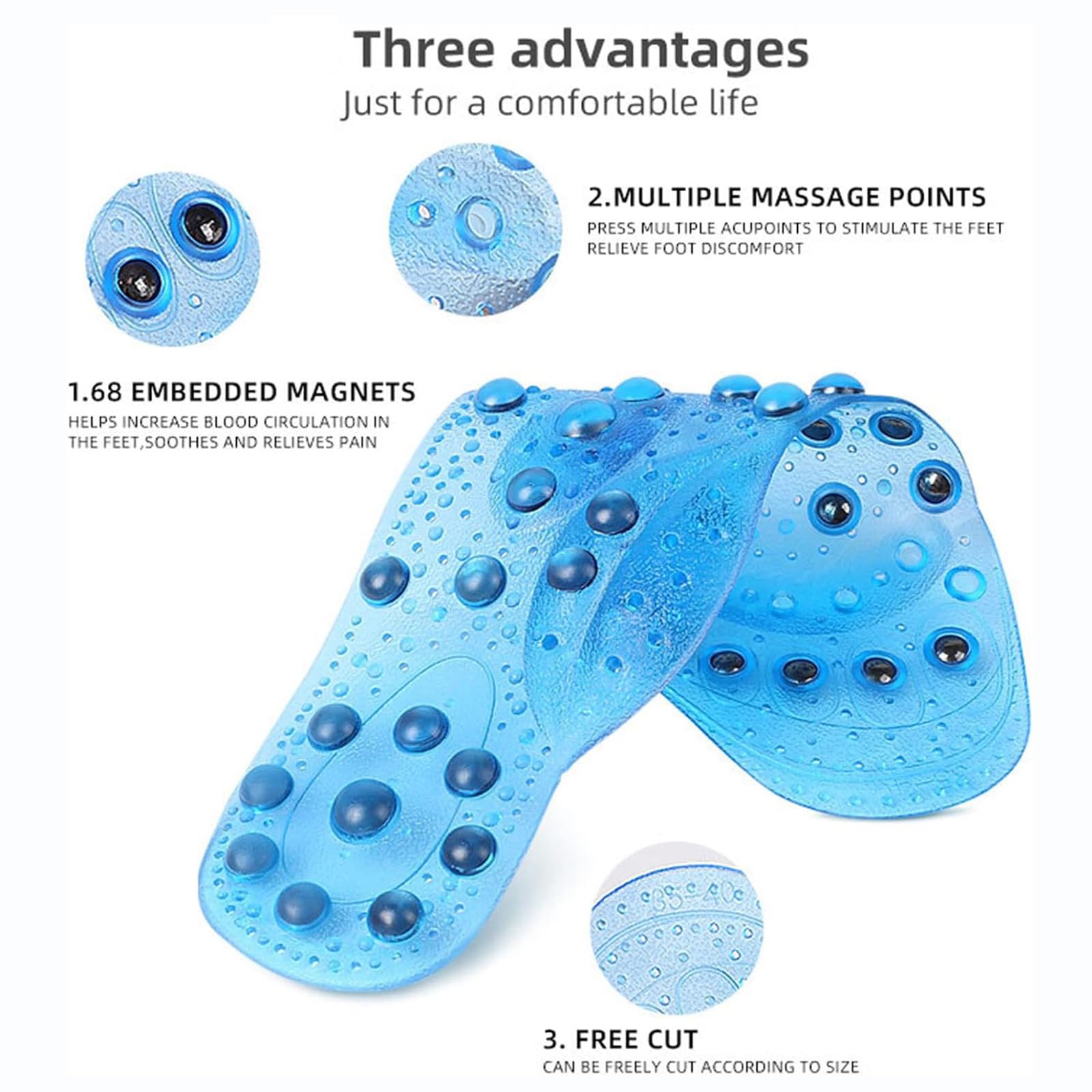 Plantillas adelgazantes, Plantillas de acupresión, Plantillas magnéticas de acupresión, Plantillas magnéticas para Mujeres y Hombres, Plantillas de Masaje ortopédico,L, 2 Pairs