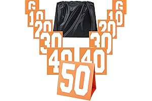 Football Yard Line Markers with Stakes: 12.5-Inch Portable Weighted Yardage Markers for Football Field