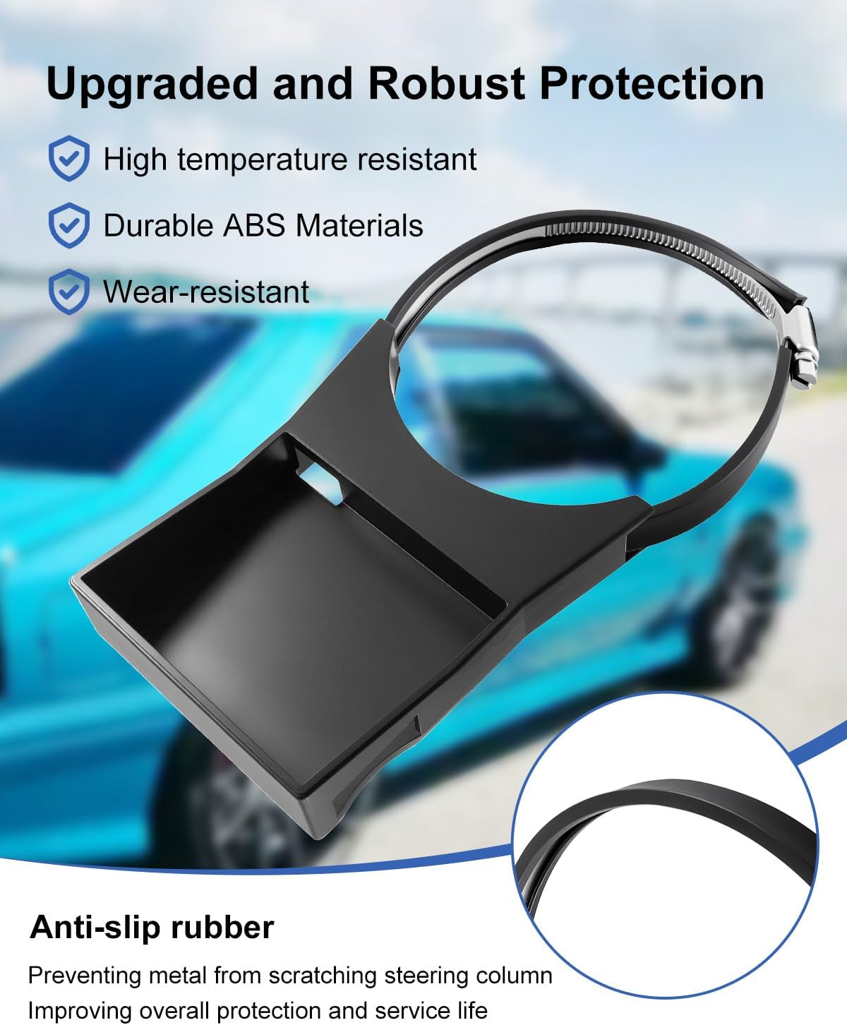 Screen Column Mount Fit for Holley Sniper Dominator Terminator X 3.5 Inches with Stainless Steel Hose Clamp Anti-Slip Rubber Strip Sun Visor