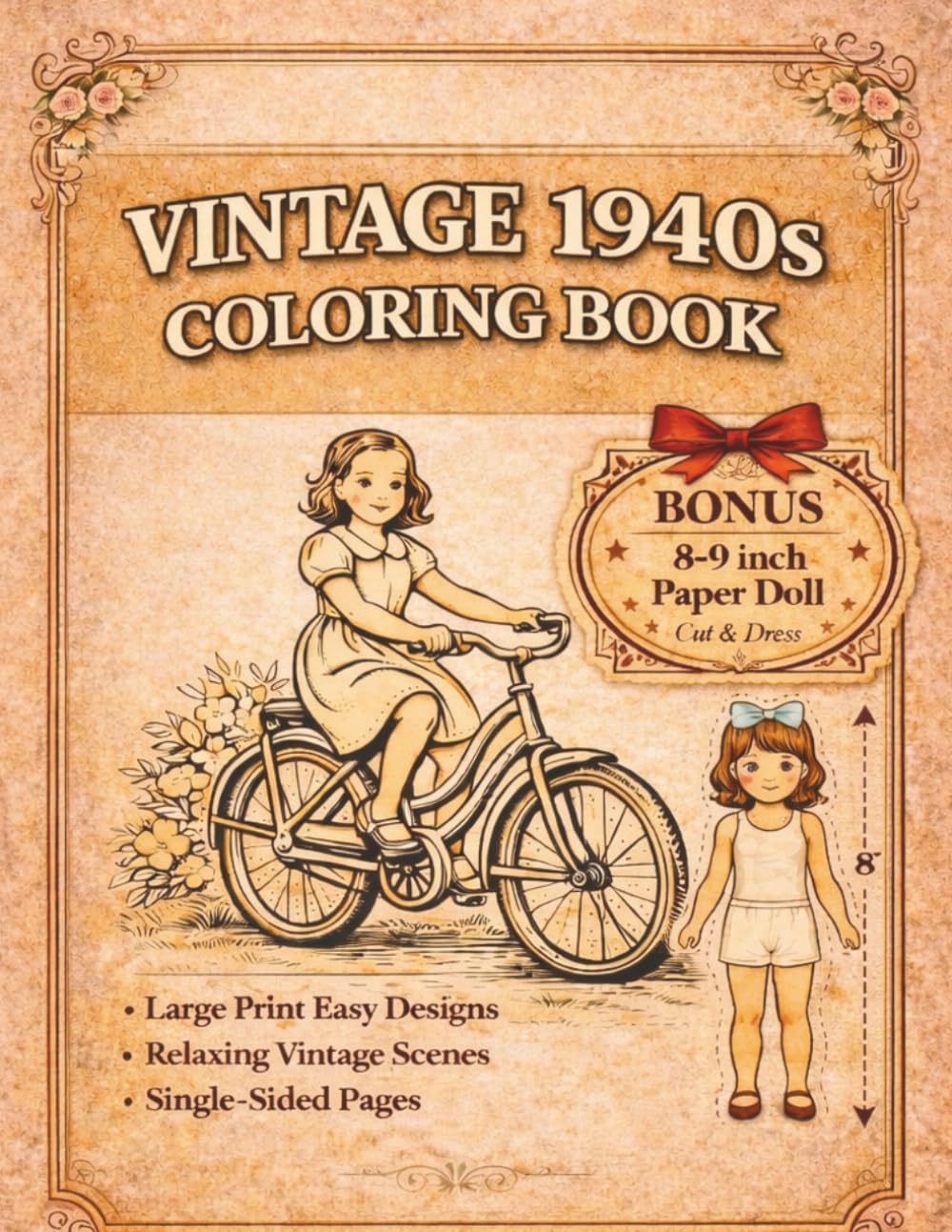 Vintage 1940s Coloring Book: Large Print Easy Coloring Pages with Cozy Retro Home Scenes, Vintage Kitchens, Radios, Tea Sets and Bonus Vintage Paper ... (Vintage papel dolls cozy claudia studio)