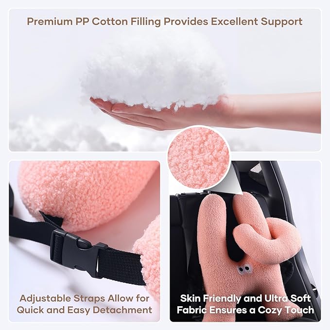 Almohada de viaje ajustable en forma de H para niños miniatura 3
