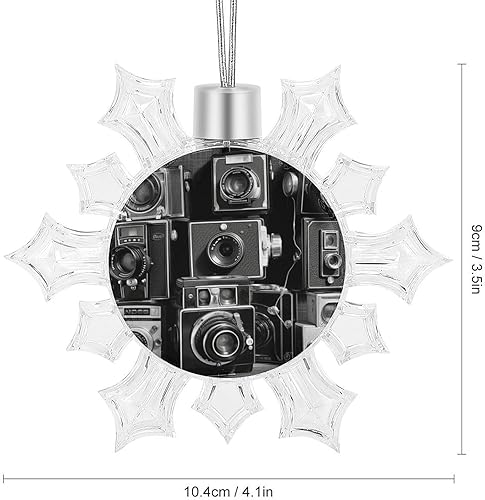 Miniatura 2 de Retro Cool Camera Collection Christmas Ornaments Plastic Glitter Snow Flakes Ornaments Snowflake Hanging Decor for Winter Christmas Tree Decorations