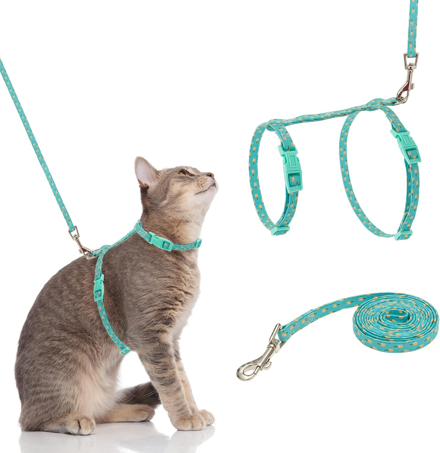 PUPTECK Adjustable Cat Harness and Leash Set - Nylon Soft Light Strap Harness for Outdoor Walking and Training, Breathable &…