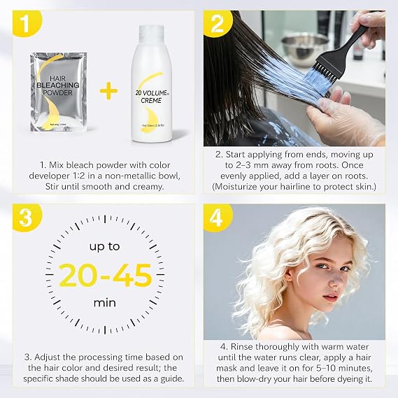 20 Volume Developer for Hair Lightening, 6% Hair Bleach Developer & Color Deposit, Professional Cream Peroxide Developer - 3.5 Fl Oz