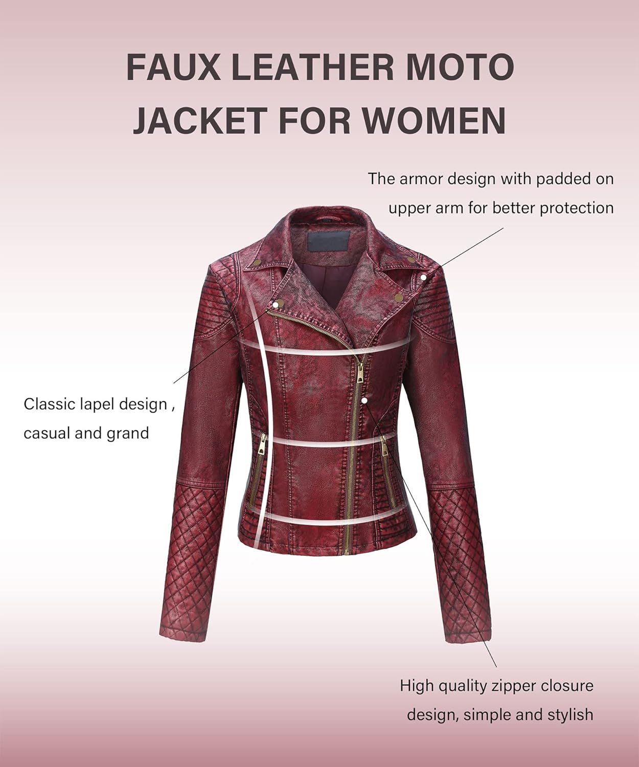 Bellivera Women's Faux Leather Casual Jacket 2025 Spring Trendy Motorcycle Outfits Lightweight Classic Coat - Image 6