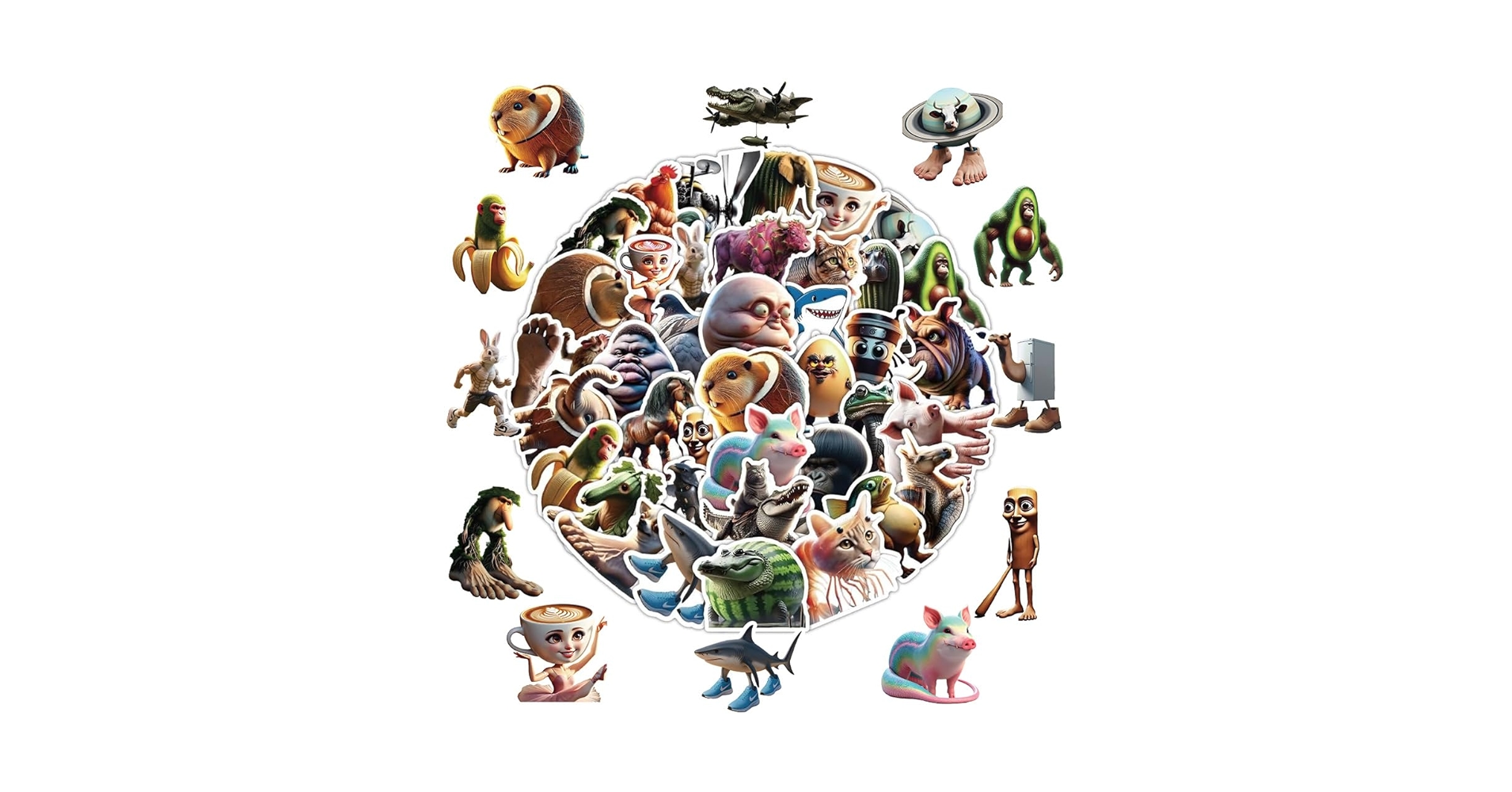 Amazon.com: 100Pcs Italian Brainrot Animals Stickers