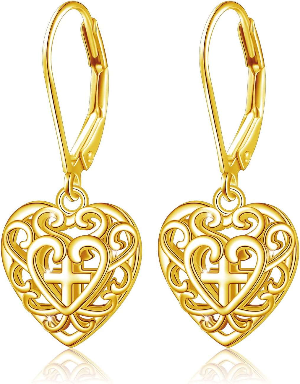 S925 Sterling Silver Heart Dangle Drop Stud Earrings for Women Mom Sister Friend Jewelry