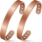 Anneau de drainage lymphatique & Bracelet en cuivre pour femmes, Anneau de détox magnétique et Bracelet de cuivre magnétique, 100% Cadeau de bijoux en cuivre pur solide