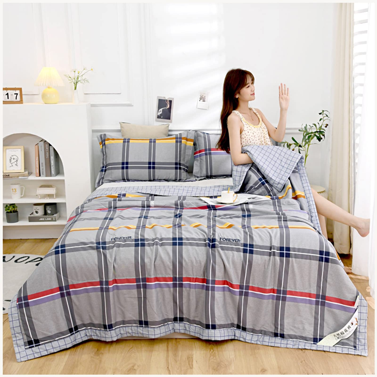 Couette légère rafraîchissante en coton lavable ZTGL, édredon fin pour l'été