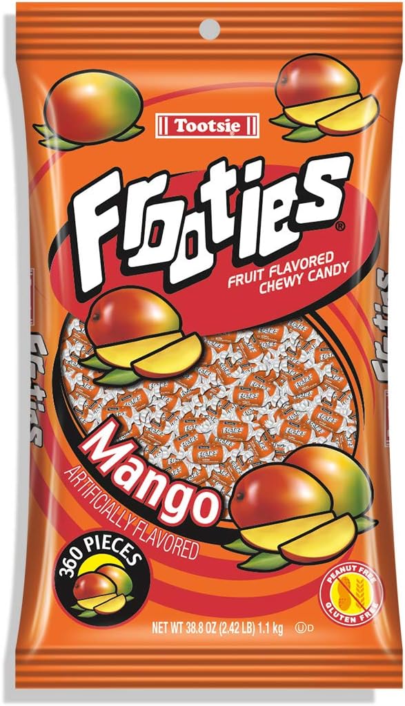 Mango Frooties - 2 Pound Bag of Individually Wrapped Chewy Candy – Gluten Free, Peanut Free – Mango, 38.8 oz.