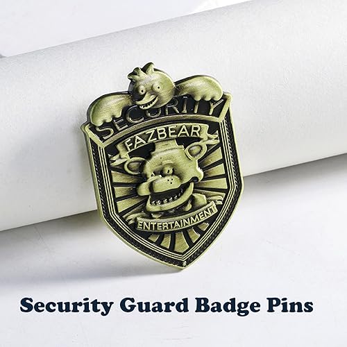 Miniatura 3 de FNAF Cartera y FNAF Fazbear Guardia de Seguridad Pin Pin Set Cinco Noches en el disfraz de Freddy's Cosplay Broche Pin Regalo para Hombres Mujeres,