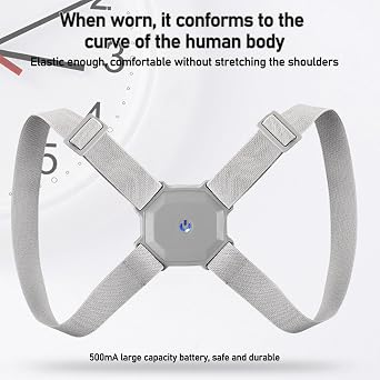 Intelligent Posture Corrector,Hunchback Reminder,Smart Sensor Vibration Reminder Posture Brace Trainer Straightener To Improve Slouch,Fitness Corrector Training Straps For Men & Women,Kids (A)