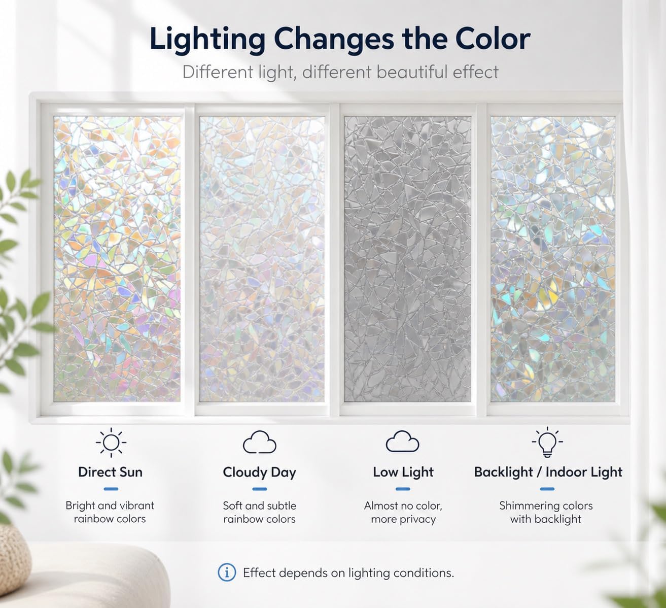 Custom Cut Rainbow Window Film - Prism Effect in Direct Sun