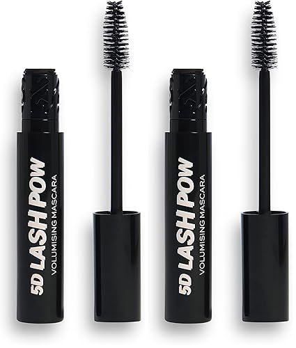 Miniatura 7 de Makeup Revolution, Máscara de pestañas 5D, color negro, voluminizadora y alargadora, 0.4fl oz