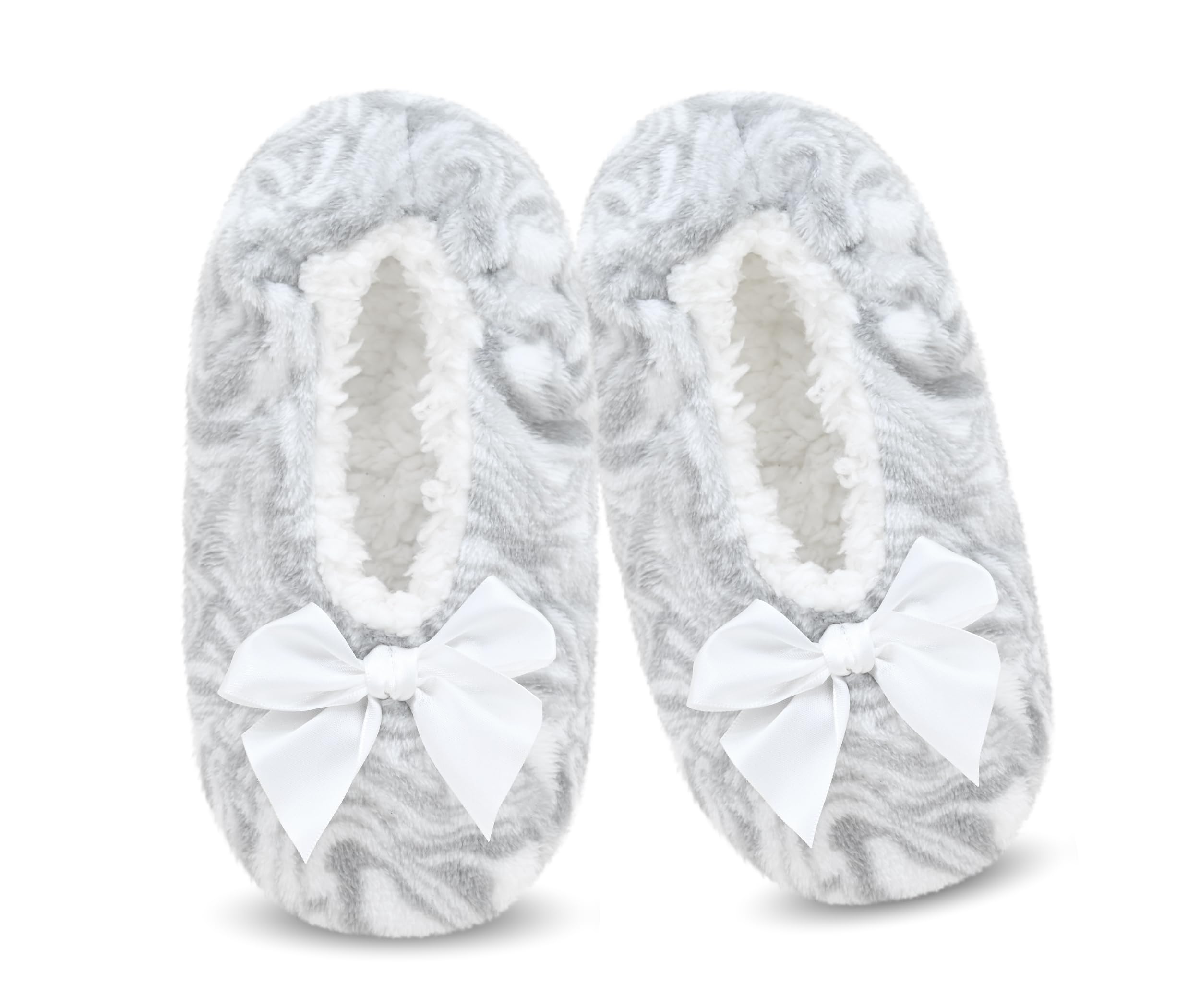 DICUIRD Womens Fleece Slipper Socks Non-Slip Grippers Indoor Slippers