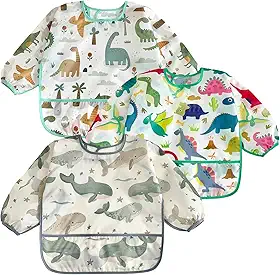 PandaEar Conjunto de 3 babadores impermeáveis para comer