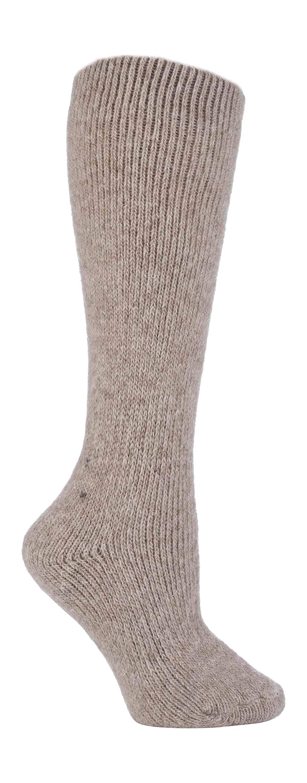 HEAT HOLDERS - Ladies Extra Long Thick Winter 2.7 TOG Coloured Knee High Thermal Wool Rich Socks (4-8 uk, Oatmeal Beige (XL.Wool))