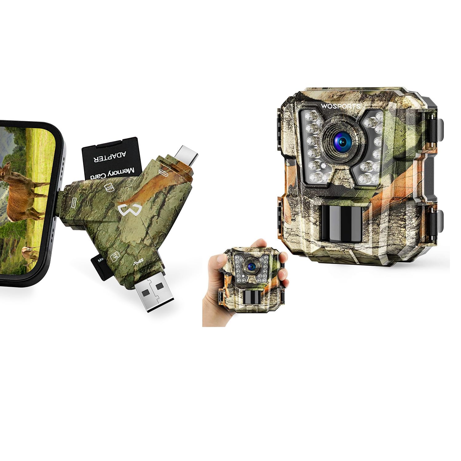 WOSPORTS Mini Trail Camera+Trail Camera Viewer