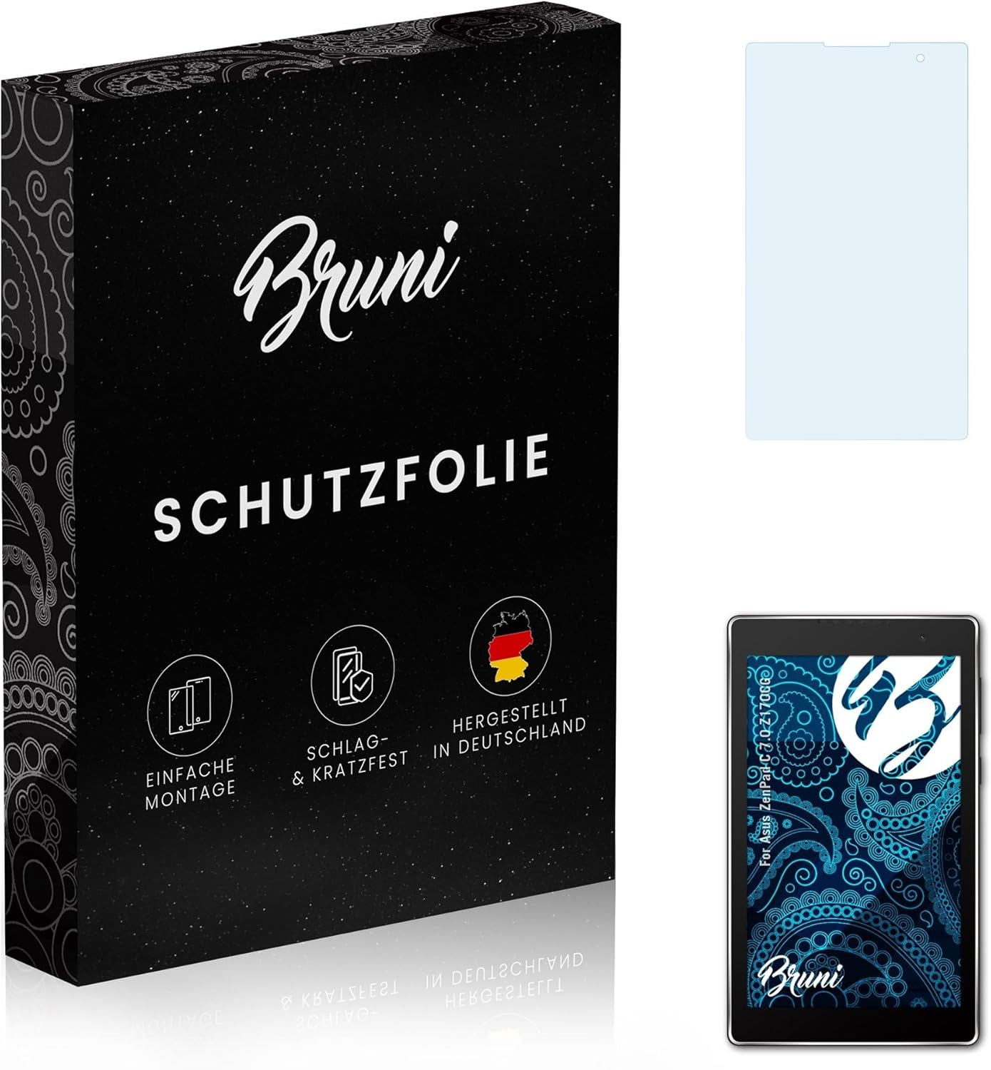 Bruni Screen Protector compatible with Asus ZenPad C 7.0 Z170CG Protector Film, crystal clear Protective Film (2X)