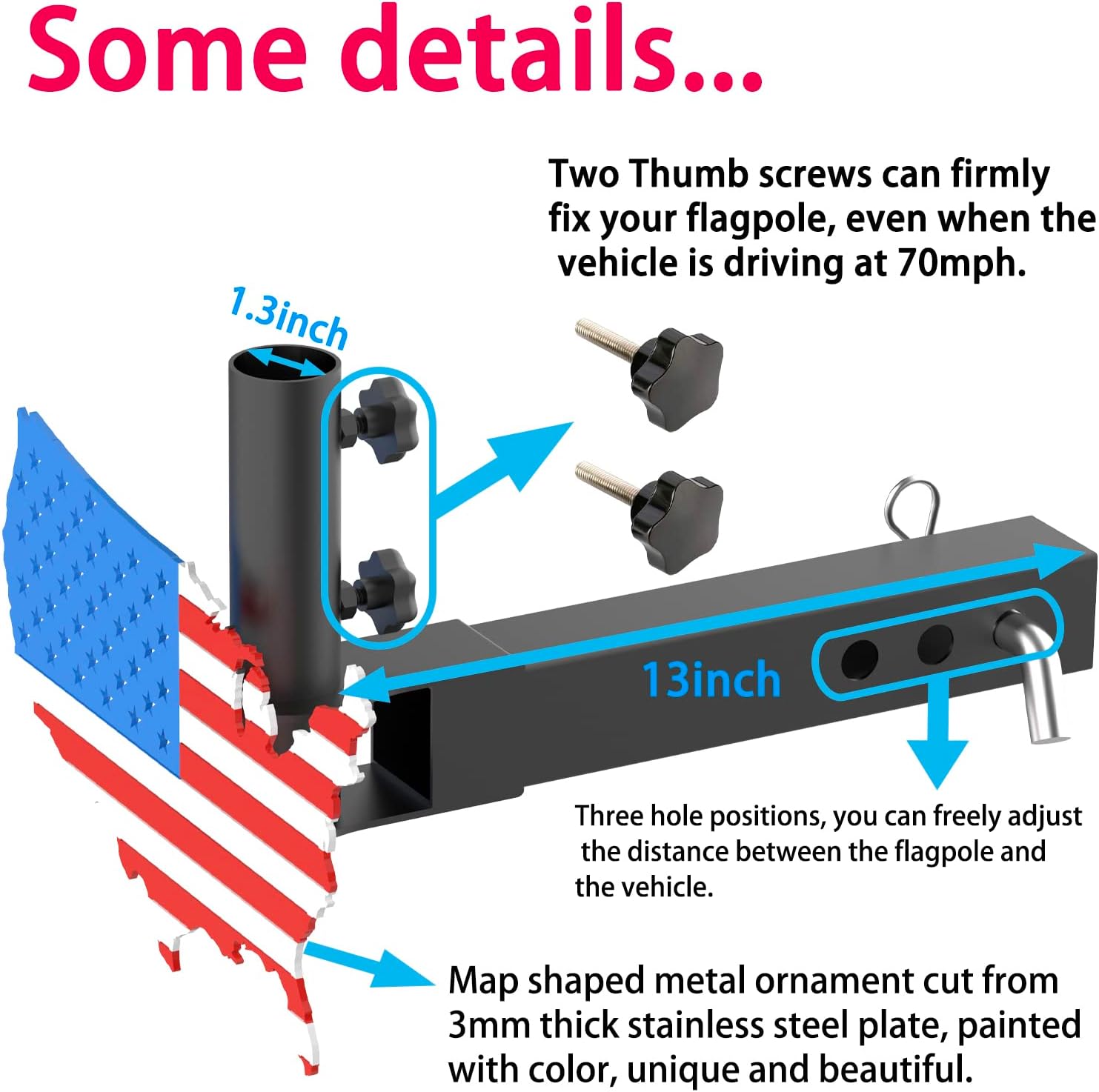 Buy Hitch Mount Flag Pole Holder Truck Hitch Flagpole HolderFlagpole