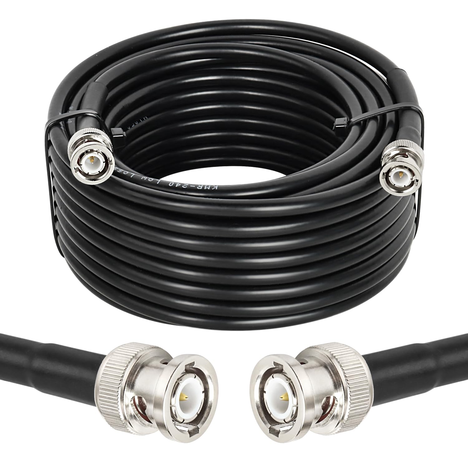 MOOKEERF RG8X BNC Male to BNC Male Coaxial Cable 30FT 50 ohm Ultra Low Loss for Antenna, RF Radio, Modem, Oscilloscope, Spectrum, Analyzer, Signal