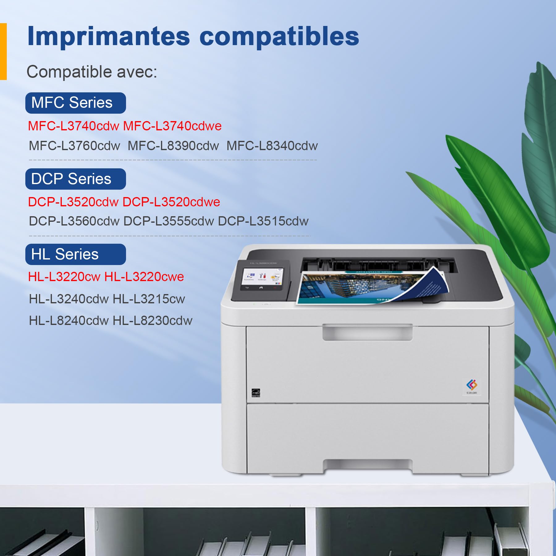 TN248XL TN248 Compatible pour Brother TN 248 TN 248XL TN-248XL Toner Brother HL-L3240CDW Brother MFC-L8390CDW Toner Brother DCP-L3560CDW Brother MFC-L3760CDW MFC-L3740CDWE DCP-L3520CDWE HL-L8240CDW