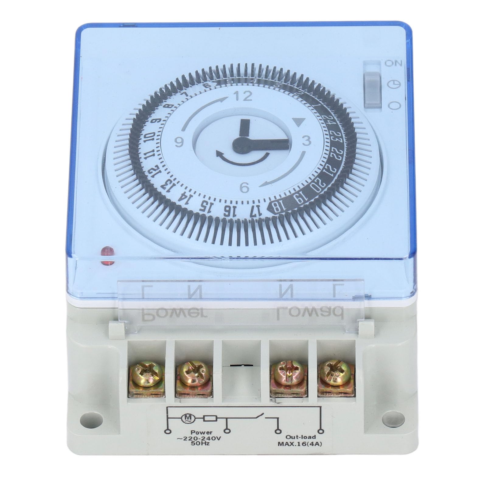 Generic Minuterie Mécanique 24 Heures, Contrôle Pratique et Mise Hors Tension Automatique pour Le Contrôle de L'éclairage et Le Système D'échappement, fabriqué en PC, ABS pour Divers Systèmes