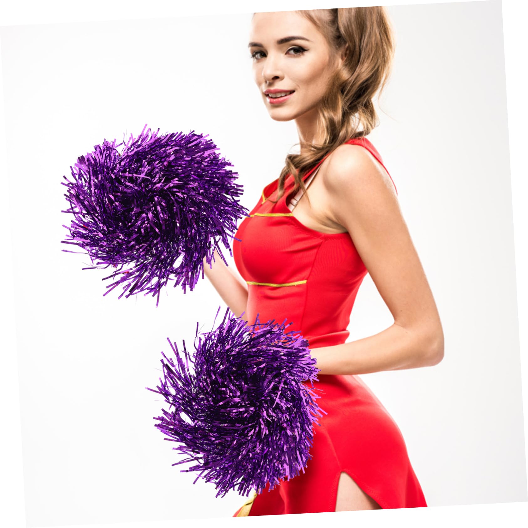 Pompons de Cheerleading 16 Pièces en Pvc pour Sports et Chorégraphie