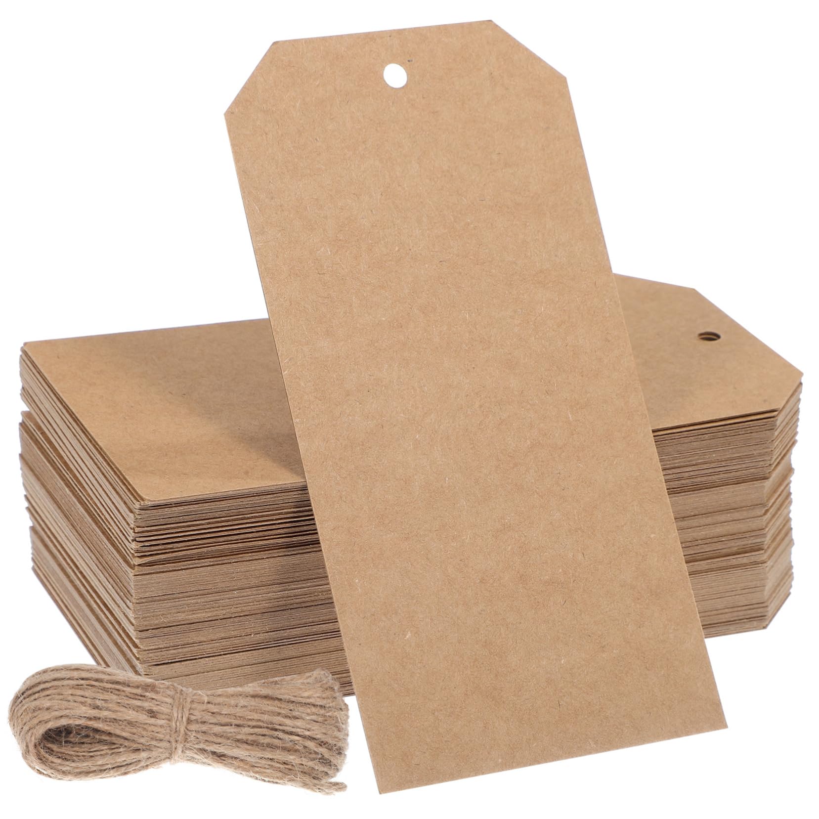 Gatuida 200 Pcs Kraft Paper Tags String Shipping Labels Label Wire Key Labels Tags Paper Wire Tags