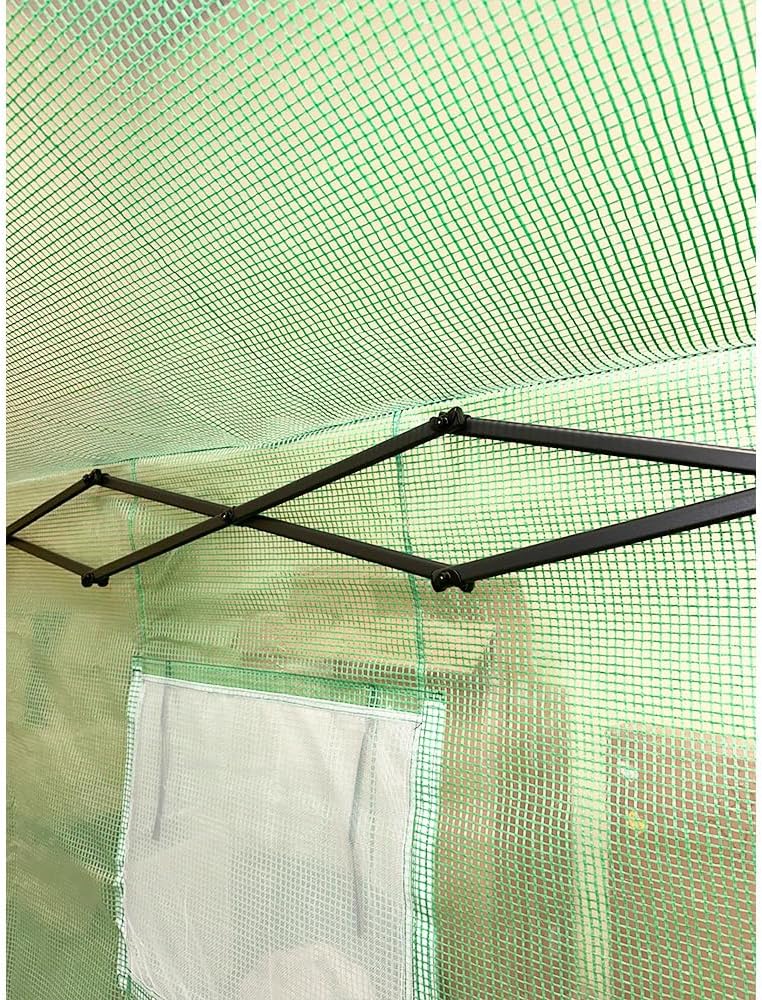 Garden Winds Custom Fit Replacement Cover Compatible with The Crown Shades GHPE48GR00 8’ x 6’ Portable Walk in Instant Pop Up Greenhouse Zipper Entry Doors Mesh Side Windows - PE Fabric - Green