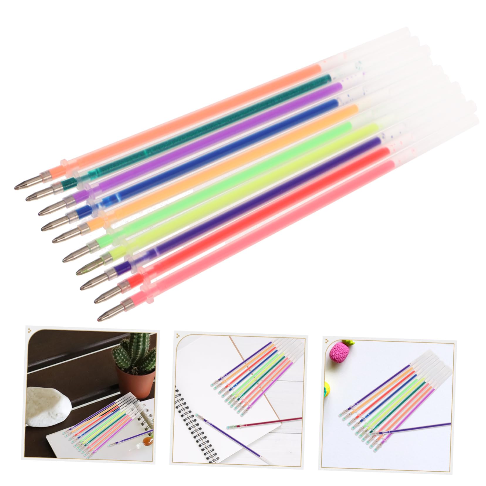 VILLCASE 5 Sätze Gelstift-mine Minen Für Kugelschreiber Stift Schreibmine Löschbare Gelstifte Schreibstift Ersatzminen Für Gelstifte Multifunktions-nachfüllpackungen Plastik 100 Stück * 5