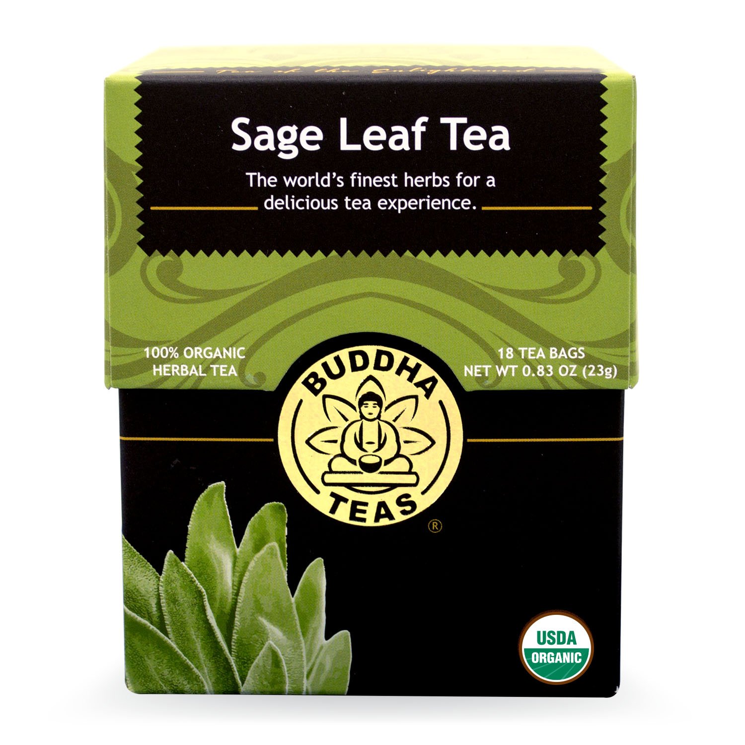 Buddha Teas Sage Leaf Tea, 18 Count (Pack of 6) Grocery