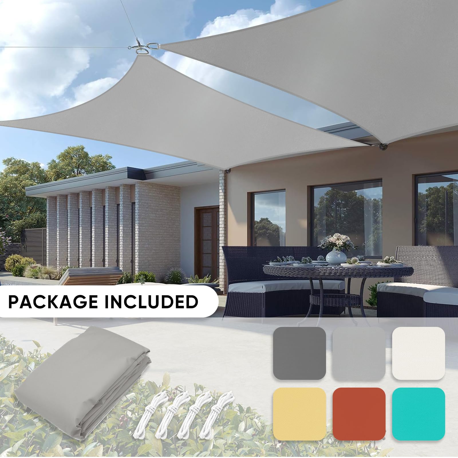 Shade&Beyond Dreieck-Sonnensegel (ca. 3x3x4,3 M) – UV-Schutz 95%, Atmungsaktiv, Für Terrasse & Garten