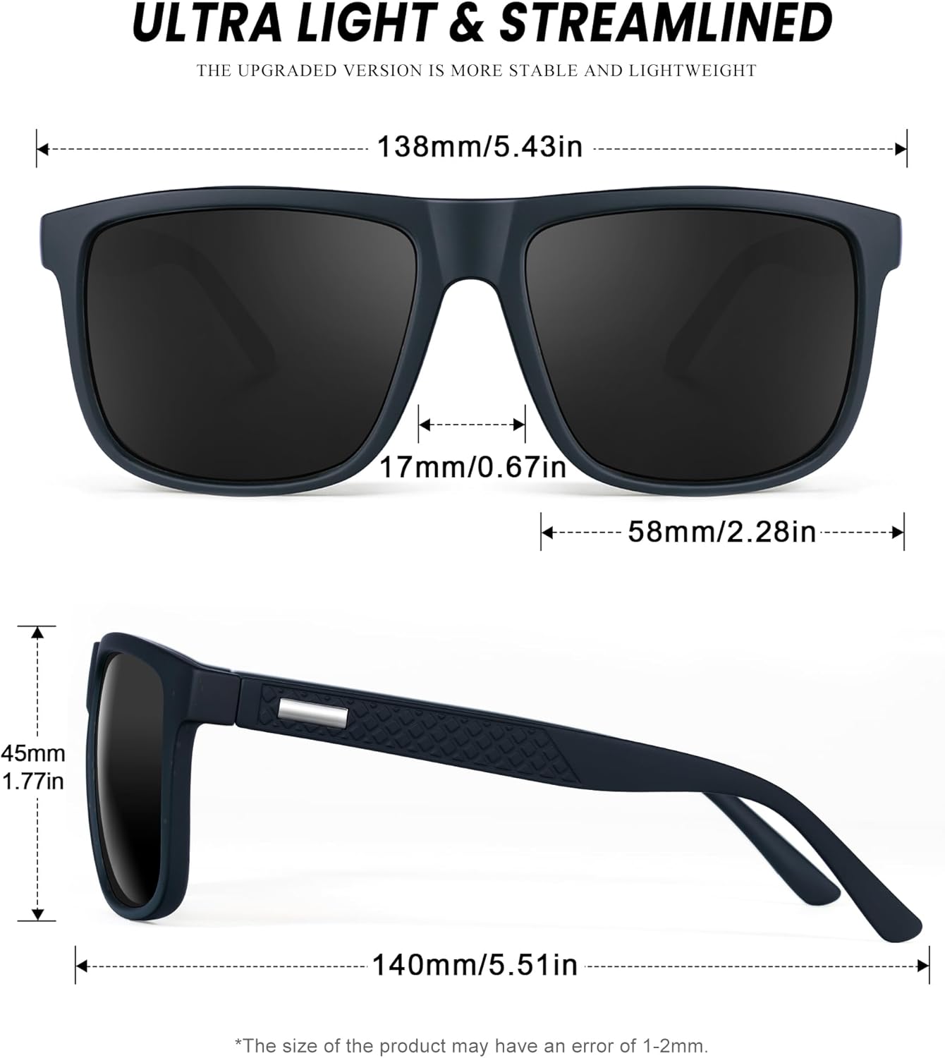 NSSIW Sunglasses-Men Polarized Mens-Sunglasses: Classic Sun Glasses with UV400 Protection for Driving Fishing Golf
