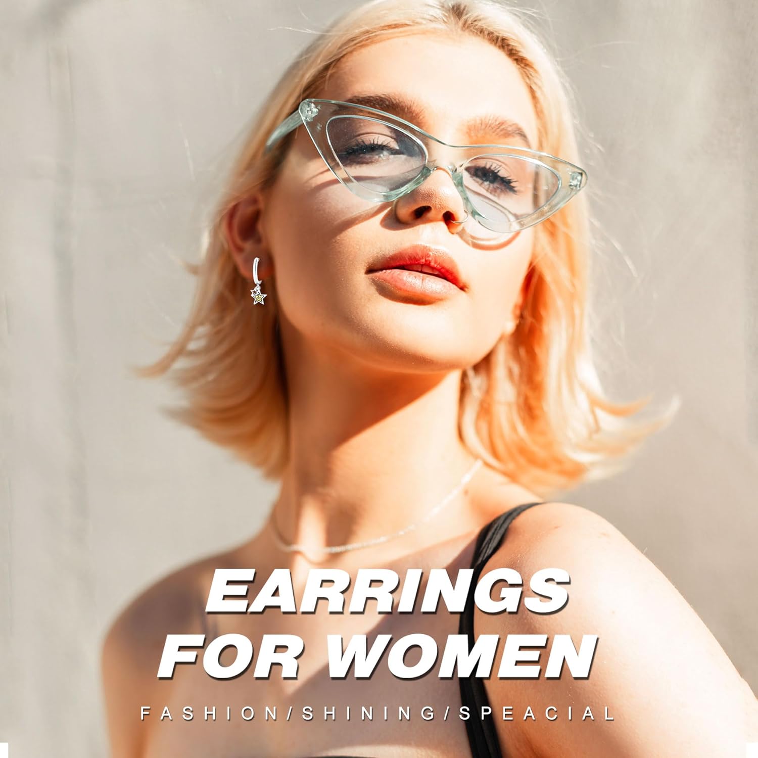 Earrings for Women Trendy, 925 Sterling Silver Earring Jewelry, Fashion Small Hoop Blue Star Moon Sun Drop Dangle Retro Graduation Birthday Gifts for Girls Teen - Image 4