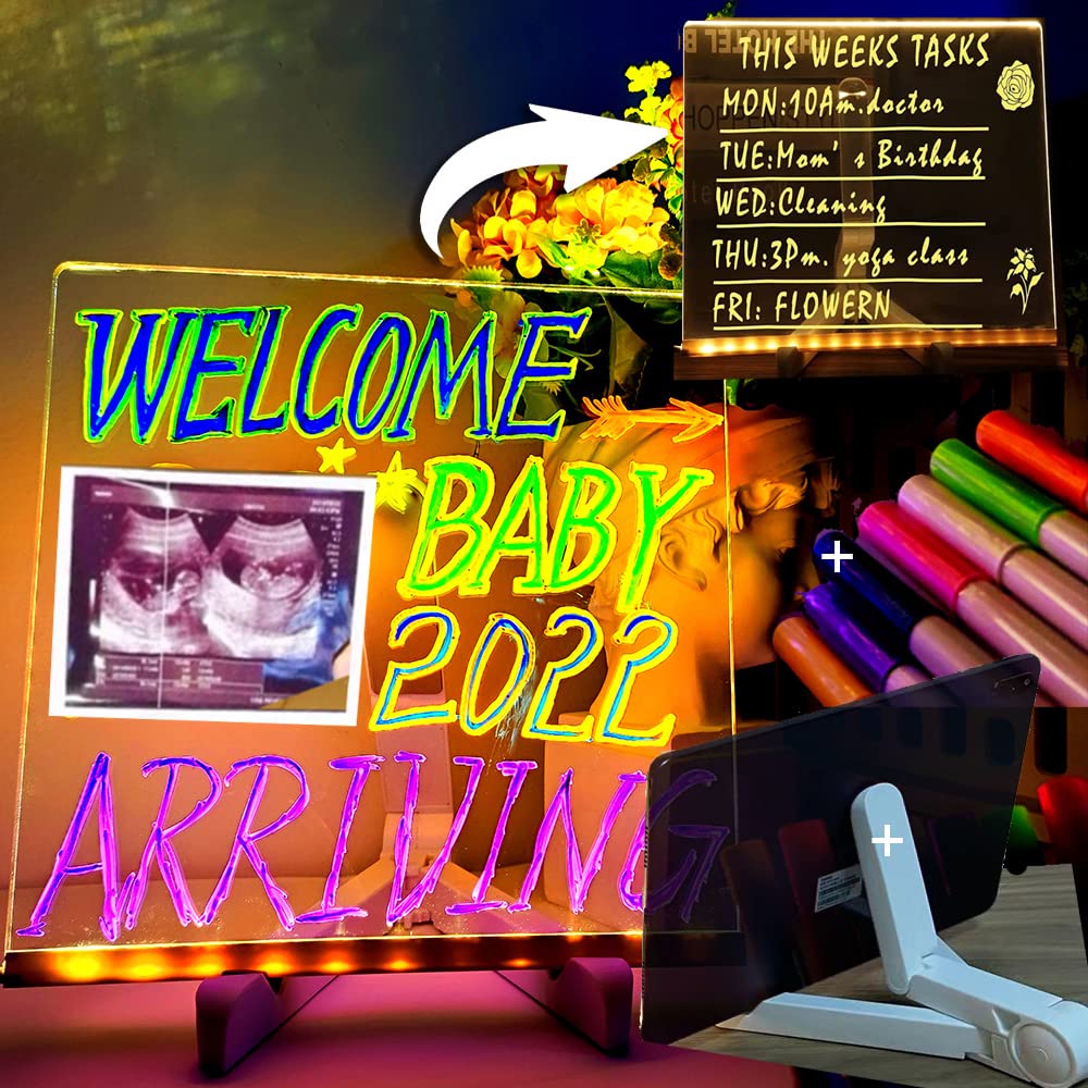 Buy Acrylic Light up Letter Board sign Baby Announcement Sign Pregnancy