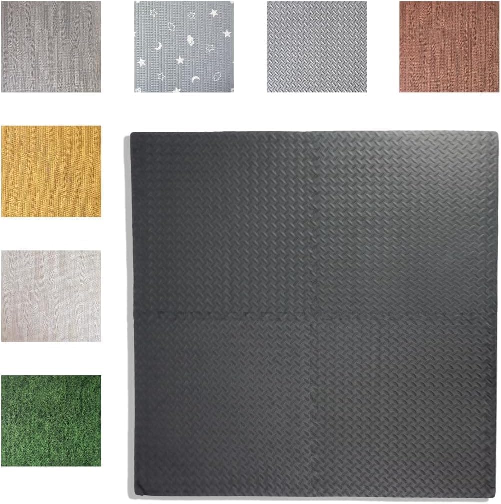 Nifty Exercise Mat - Interlocking Soft Floor Mat - EVA Puzzle Rubber Tiles, Gym Flooring for Workout or Gym Equipment at Home Foam Rubber Mat Floor Tiles