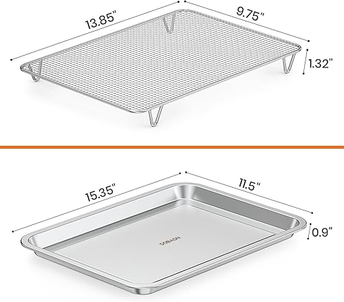 Miniatura 3 de Only Fire - Bandeja para hornear de acero inoxidable con rejilla para ahumadores y parrillas de pellets, accesorios para hornear de cocina