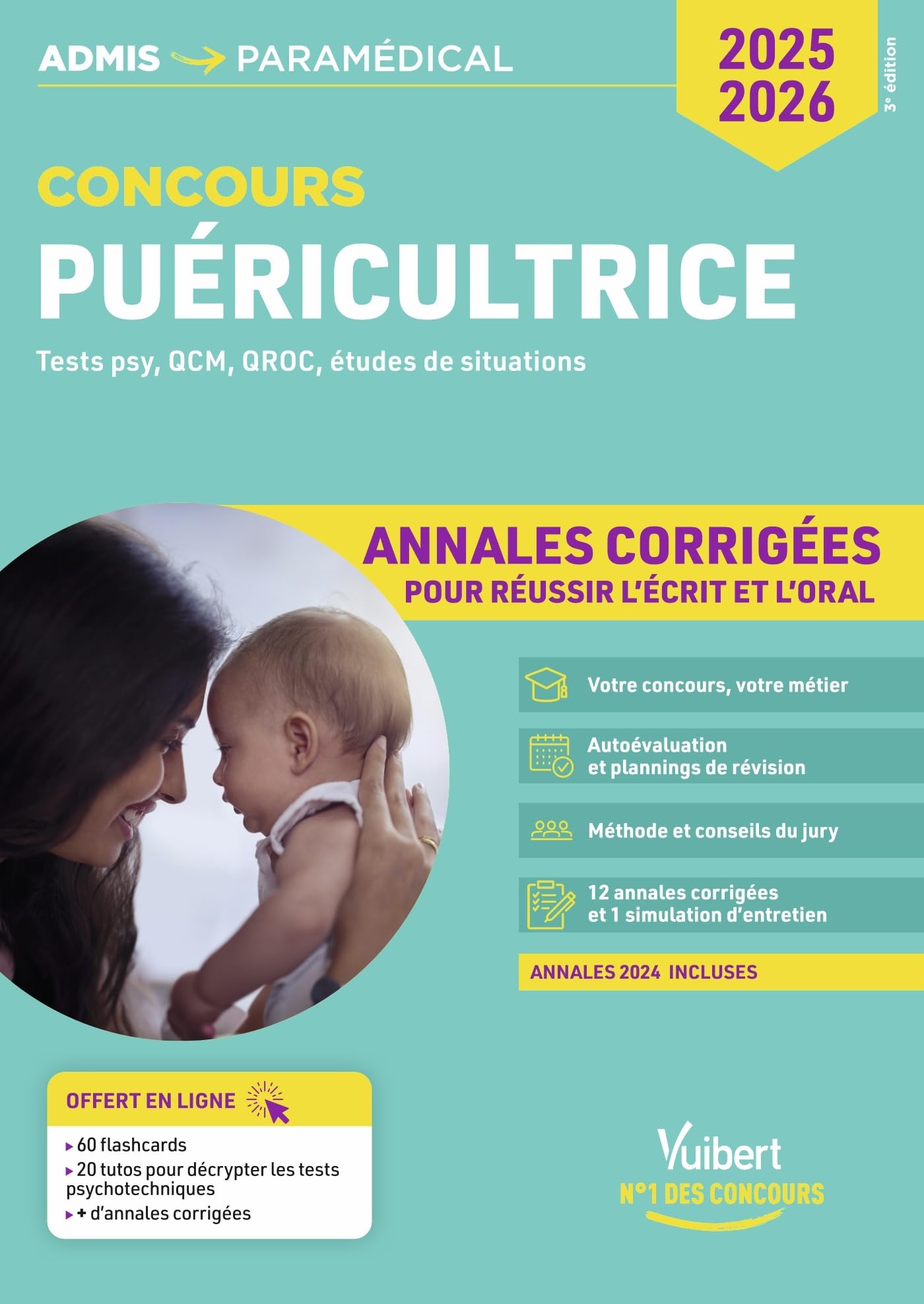 Concours Puéricultrice - Annales corrigées - Sujets 2024: Entraînement intensif - IFPDE - 2025-2026