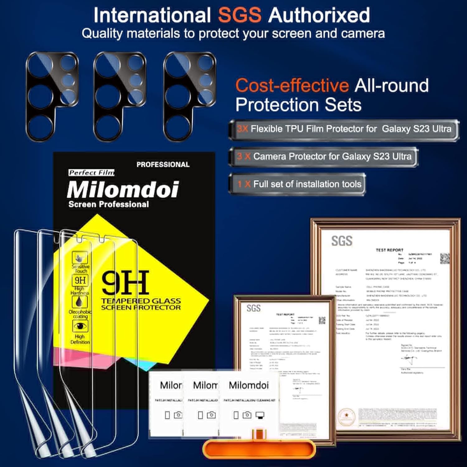 Buy Milomdoi [3+3 Pack] for Samsung Galaxy S23 Ultra Screen Protector