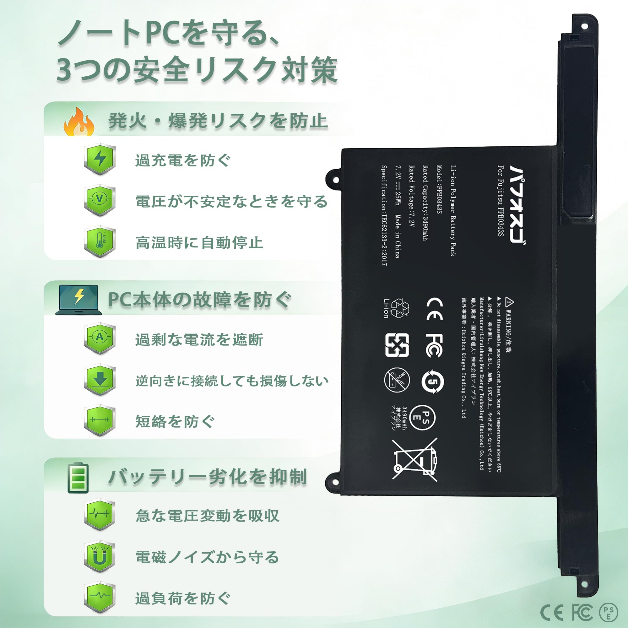 Amazon.co.jp: パフォスゴ for Fujitsu FPB0343S バッテリー 交換