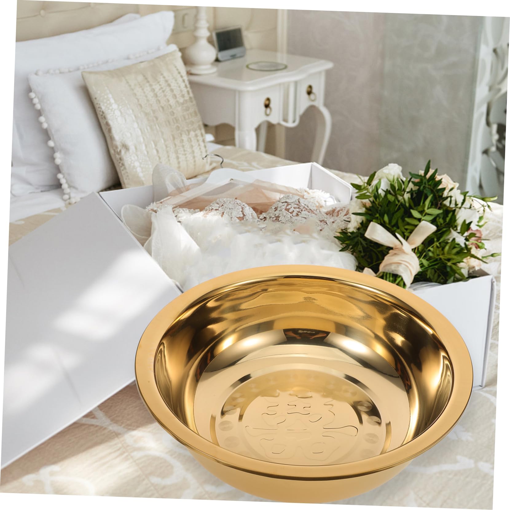 GALPADA Goldene Edelstahl Waschwanne für Küche und Salon, Groß
