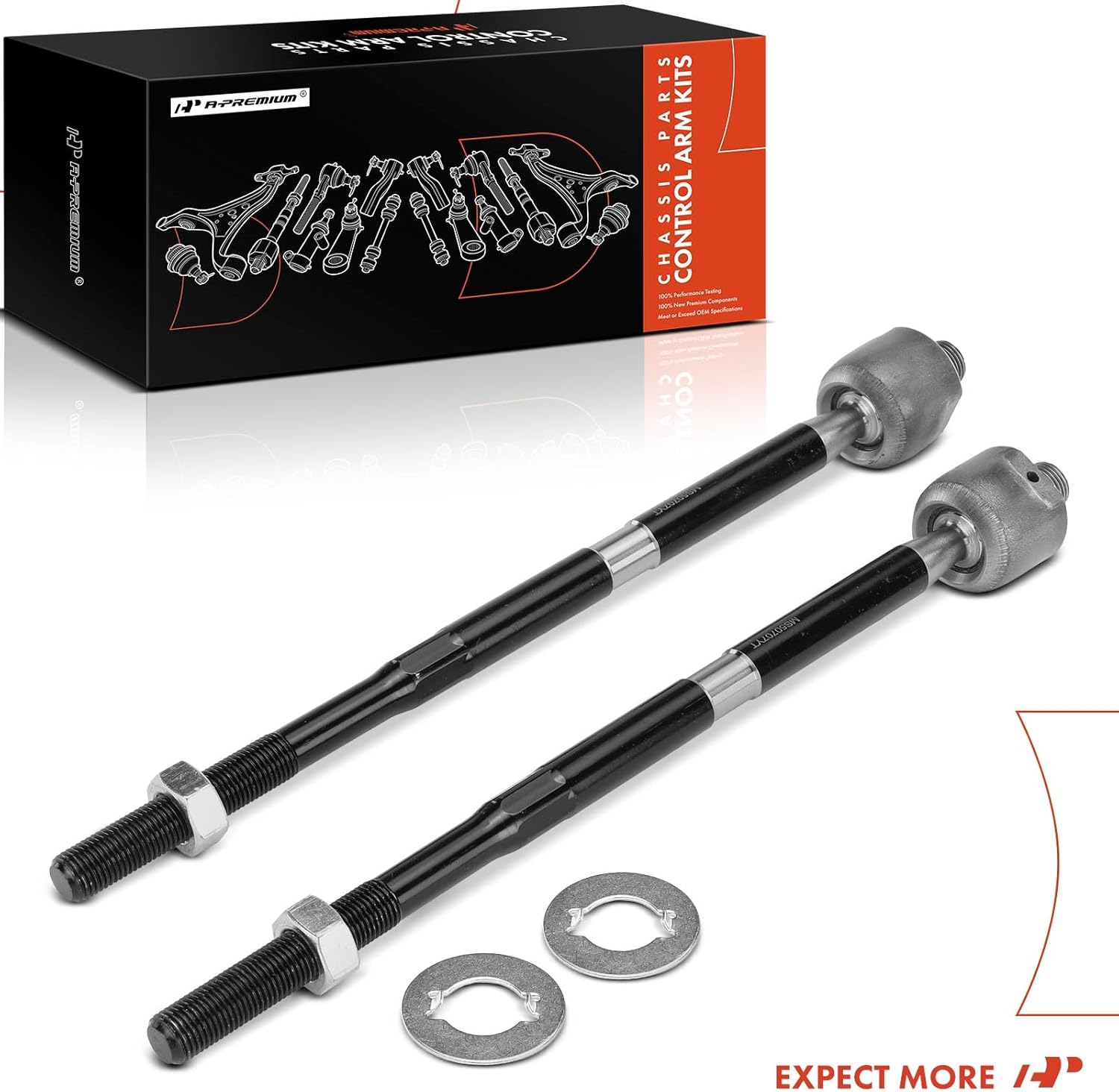 A-Premium 2 x Front Inner Tie Rod Ends, Compatible with Chevrolet Equinox 2008-2009, Captiva Sport 2012-2015 & Suzuki XL7 2007-2009 & Saturn Vue 2008-2010 & Pontiac Torrent 2008-2009