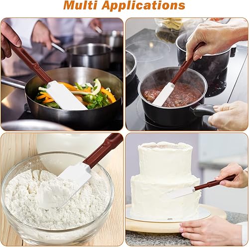 Miniatura 7 de Espátula de silicona de alta temperatura, espátula comercial 500°F resistente al calor, raspador de silicona antiadherente (10 pulgadas, NSF)