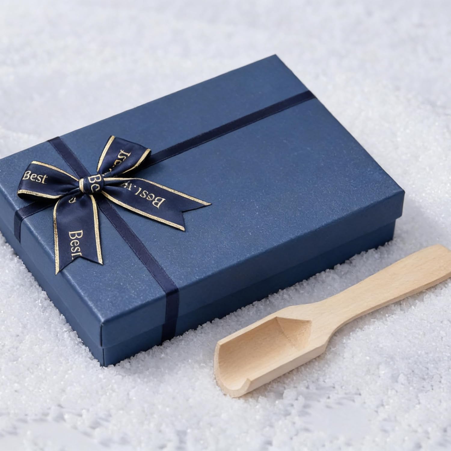 2.2lb Pearled Sand Wax Scented Candles with 50 Pcs Wicks and Wooden Spoons Valentines Sand Candles Gift for Women Girlfriend Wife Mother (White Lavender Scent, Blue Gift Box) without container