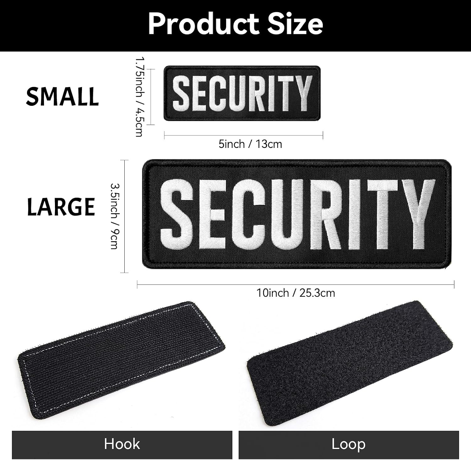 AXEN Security Patches for Tactical Vest Uniform Jacket Hat Caps, Hook&Loop Fasten Pack of 2 Small