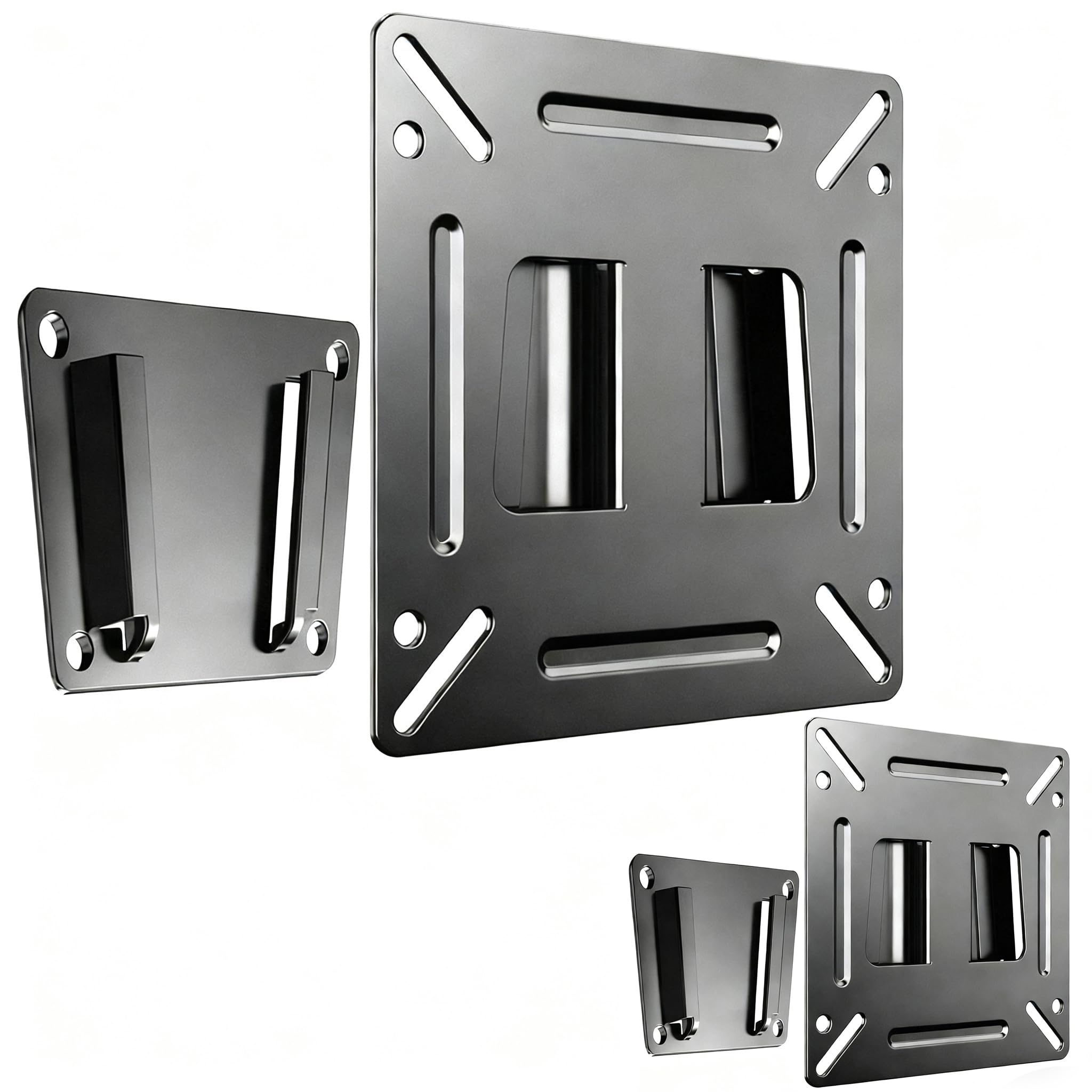 Nuyoah 2 Pack Monitor Wall Mount for 14”-27” TVs LED LCD Flat Screen, Small TV Mount for Computer Monitors, RV TV Mount Camper Fixed Low Profile with